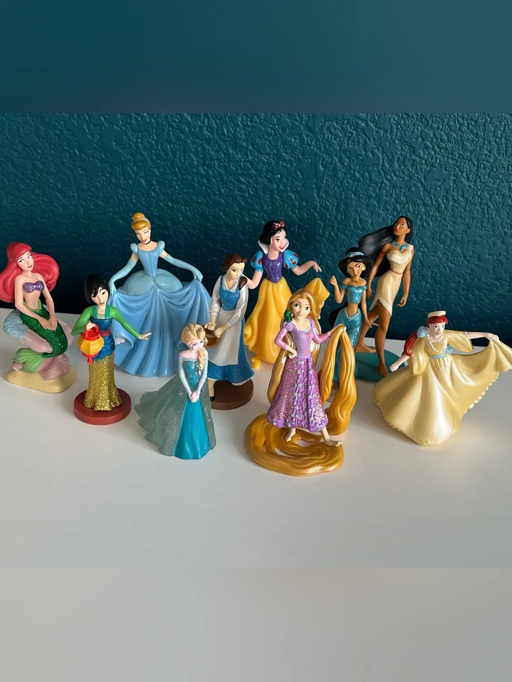 Disney Princess Figures Cinderella Mulan Snow White Elsa Ariel Belle Jasmin